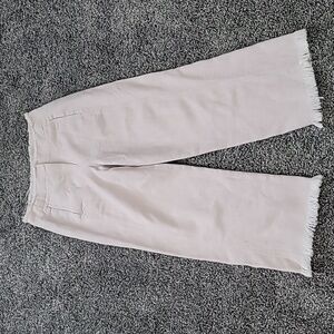 Rebecca Taylor Light Pink Cropped Wide-Leg Pants